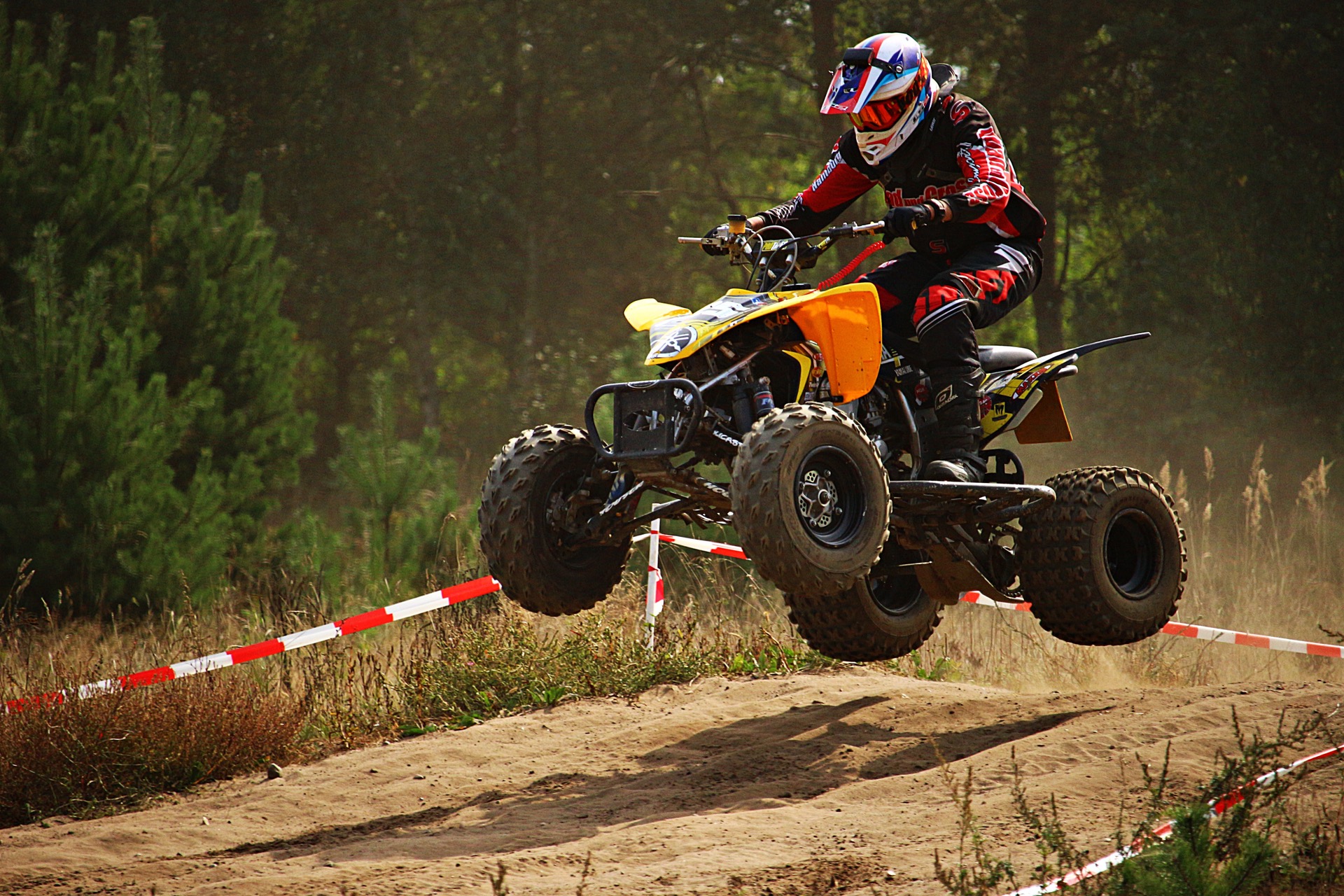 ATV jumping on the race road